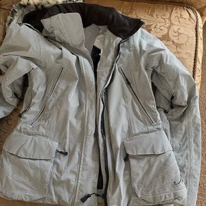 Black and white ski jacket